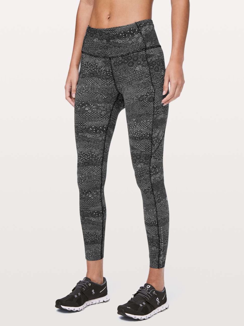 Lululemon Fast & Free 7/8 Tight II *Nulux 25" Meisai White Black Size 8